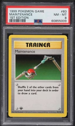 1999 Pokemon Base Set Shadowless 1st Edition Maintenance #83 PSA 8 NM-MT