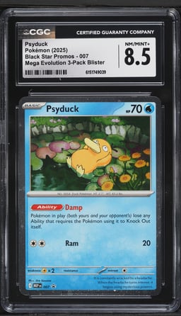 2025 Pokemon Mega Promo Evolution 3-Pack Blister Psyduck #7 CGC 8.5 NM-MT+
