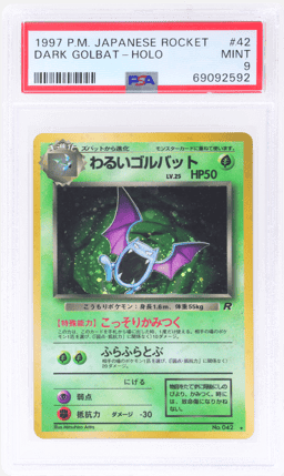 1997 Pokemon Rocket Japanese Holo Dark Golbat #42 PSA 9