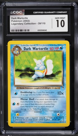 2002 Pokemon Legendary Collection Dark Wartortle #39 CGC 10 GEM MINT