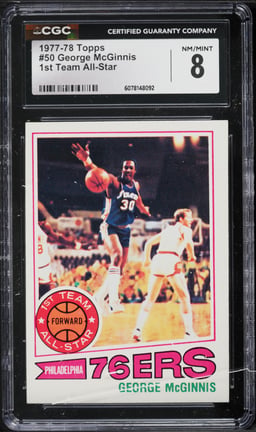 1977 Topps Basketball George McGinnis 1ST TEAM ALL-STAR #50 CGC 8 NM-MT