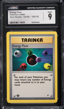 2000 Pokemon Gym Heroes 1st Edition Energy Flow #122 CGC 9 MINT