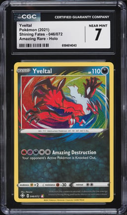 2021 Pokemon Sword & Shield Shining Fates Amazing Rare Yveltal #46 CGC 7 NRMT