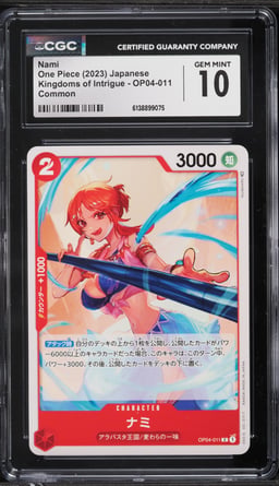 2023 One Piece Japanese Kingdoms Of Intrigue Nami #OP04-011 CGC 10 GEM MINT