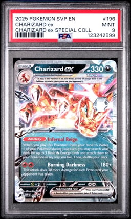 2025 POKEMON SVP EN-SV BLACK STAR PROMO #196 CHARIZARD EX PSA 9