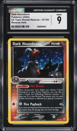2004 Pokemon EX Team Rocket Returns Reverse Holo Dark Houndoom #37 CGC 9 MINT