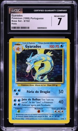 1999 Pokemon Portuguese Base Set Holo Gyarados #6 CGC 7 NRMT