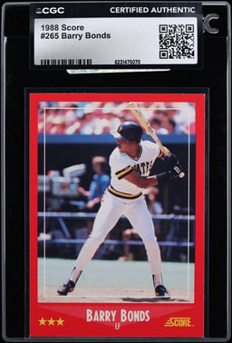 1988 Score Barry Bonds #265 CGC AUTH