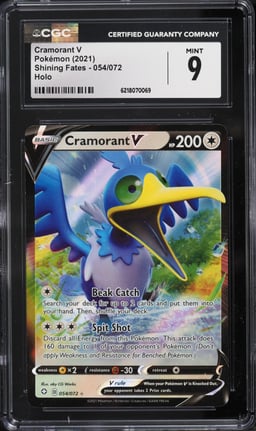 2021 Pokemon Sword & Shield Shining Fates Holo Cramorant V #54 CGC 9 MINT