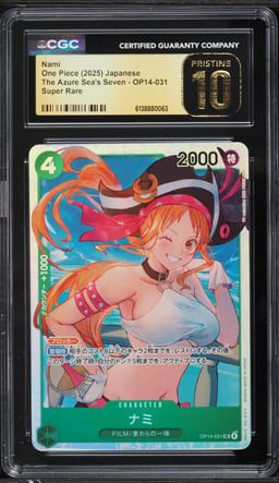 2025 One Piece Japanese The Azure Sea's Seven SR Nami #OP14-031 CGC 10 PRISTINE