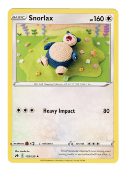 2023 Snorlax #109 Crown Zenith