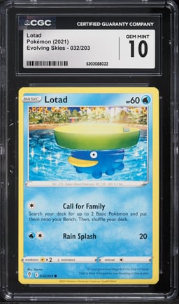 2021 Pokemon Evolving Skies Lotad #032 CGC 10 GEM MINT