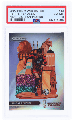 2022 Panini Prizm World Cup Qatar National Landmarks Sardar Azmoun #13 PSA 8