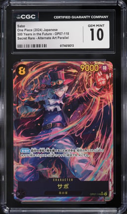 2024 One Piece Japanese 500 Years In The Future Alt Art Sabo #OP07-118 CGC 10 GEM MINT