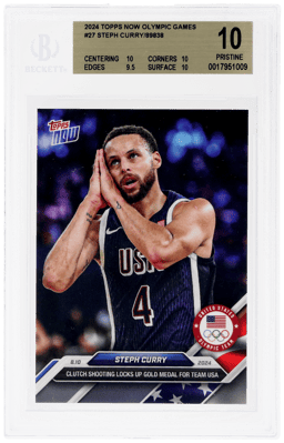 2024 Topps Now Olympic Games Stephen Curry #27 /89838 BGS 10