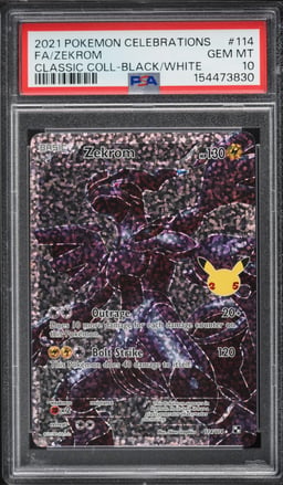 2021 Pokemon Sword & Shield Celebrations Classic Collection Full Art Zekrom #114 PSA 10 GEM