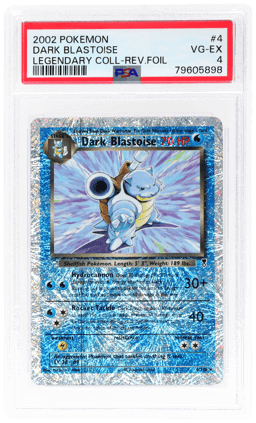 2002 Pokemon Legendary Collection Reverse Holo Dark Blastoise #4 PSA 4