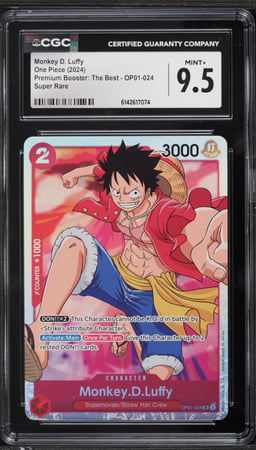 2024 One Piece Premium Booster The Best SR Monkey D Luffy #OP01-024 CGC 9.5 MINT+