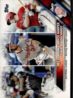 2016 2015 National League Batting Average Leaders: Paul Goldschmidt / Dee Gordon / Bryce Harper #338 Topps