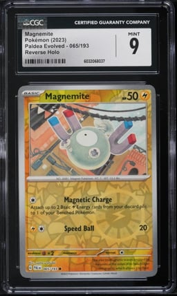 2023 Pokemon SV Paldea Evolved Reverse Holo Magnemite #65 CGC 9 MINT