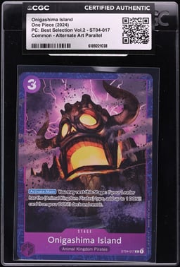 2024 One Piece Premium Best Selection Vol. 2 Alt Art Onigashima Island #ST04-017 CGC AUTH