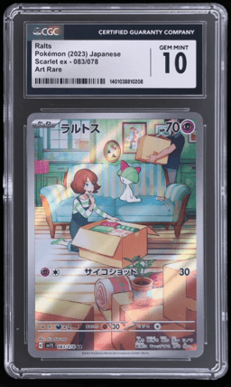 2023 Pokemon Scarlet and Violet Scarlet Ex Japanese Art Rare Ralts #83 CGC 10