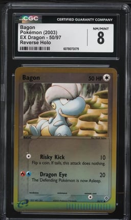 2003 Pokemon EX Dragon Reverse Holo Bagon #50 CGC 8 NM-MT