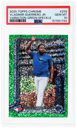 2025 Topps Chrome Variation Green Speckle Vladimir Guerrero Jr. #259 10/99 PSA 10