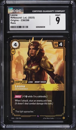 2025 Riftbound League Of Legends LoL Origins Leona #238 CGC 9 MINT