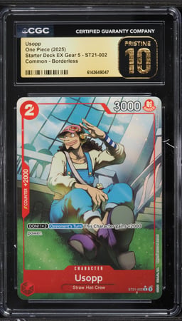2025 One Piece Starter Deck EX Gear 5 Borderless Alt Art Usopp #ST21-002 CGC 10 PRISTINE