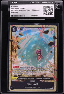 2024 One Piece Premium Best Selection Volume 2 Barrier!! #OP04-095 CGC AUTH