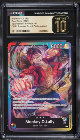2025 One Piece Promo Tournament Release Event Participation Leader Monkey D. Luffy #P CGC 10