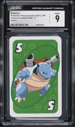 2021 Pokemon Japanese Playing Cards Pocket UNO Green Blastoise #5 CGC 9 MINT
