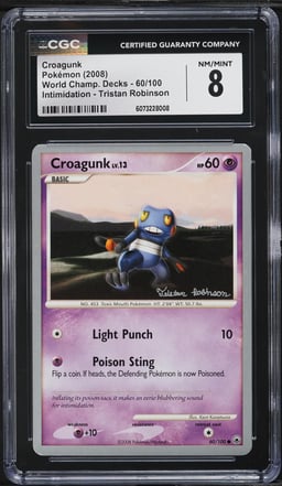 2008 Pokemon World Champ Decks Intimidation Tristan Robinson Croagunk #60 CGC 8