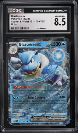 2023 Pokemon Scarlet & Violet 151 Holo Blastoise Ex #9 CGC 8.5 NM-MT+