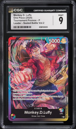 2024 One Piece Promo Sealed Battle Vol. 2 Leader Monkey D. Luffy #P CGC 9 MINT