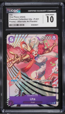 2024 One Piece Premium Collection Alternate Art Parallel Uta #P-031 CGC 10 GEM MINT