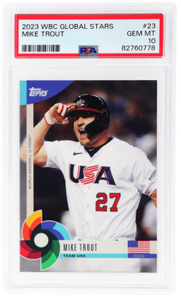 2023 Topps World Baseball Classic Global Stars Mike Trout #23 PSA 10
