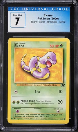 2000 Pokemon Team Rocket Ekans #56 CGC 7 NRMT