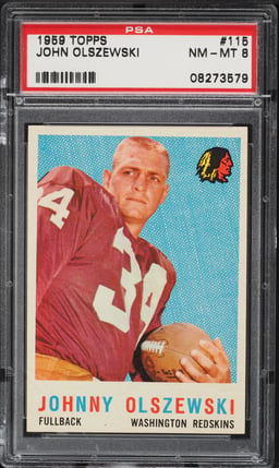 1959 Topps Football John Olszewski #115 PSA 8 NM-MT