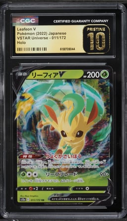 2022 Pokemon Japanese Sword & Shield VSTAR Universe Holo Leafeon V #11 CGC 10 PRISTINE
