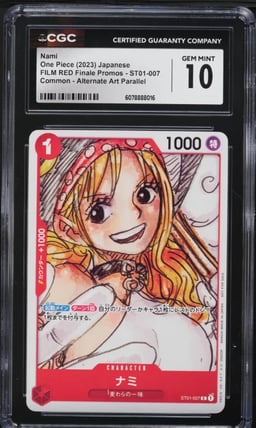 2023 One Piece Film Red Finale Promo Alt Art Nami #ST01-007 CGC 10 GEM MINT