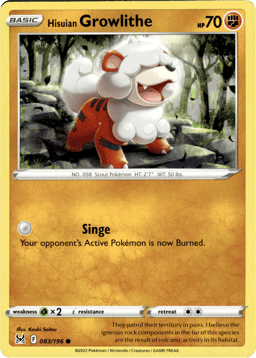 2022 Hisuian Growlithe #83 Lost Origin