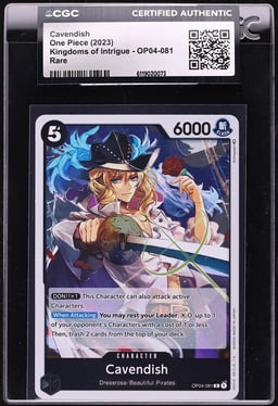 2023 One Piece Kingdoms Of Intrigue Cavendish #OP04-081 CGC AUTH