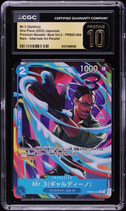 2025 One Piece Japanese Premium Best Vol.2 Alt Art Mr.3 Galdino #PRB02-009 CGC 10 PRISTINE