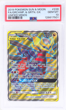 2019 Pokemon Sun and Moon Unified Minds Garchomp/Giratina Gx #228 PSA 10