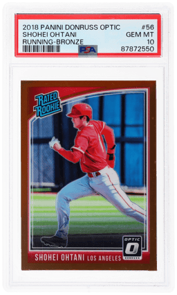2018 Donruss Optic Running Variation Rated Rookie Bronze Shohei Ohtani #56 PSA 10