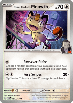 2026 Team Rocket's Meowth #161 Ascended Heroes