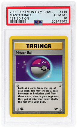2000 Pokemon Gym Challenge 1st Edition Master Ball #116 PSA 10