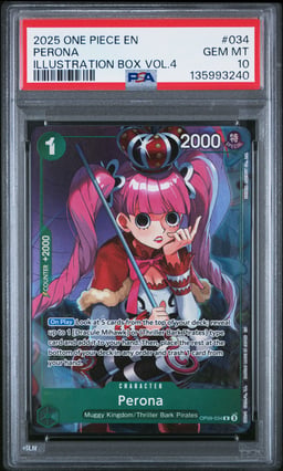 2025 ONE PIECE PROMOS 034 PERONA ILLUSTRATION BOX VOL.4 PSA 10
